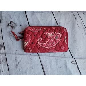 Vera Bradley Mesa Red Zip Around Wallet Wristlet